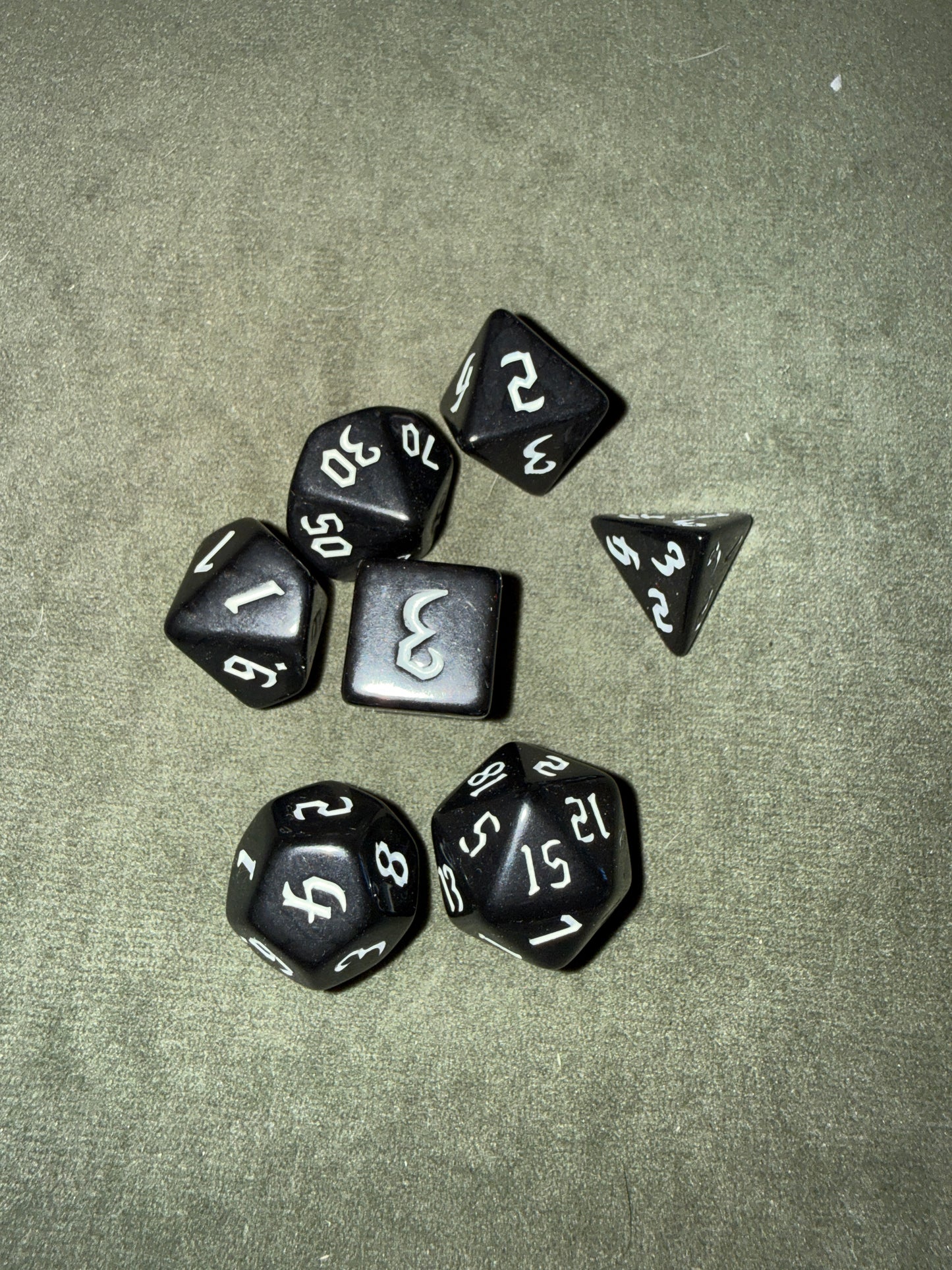Set de dés de JDR - Noir/gris