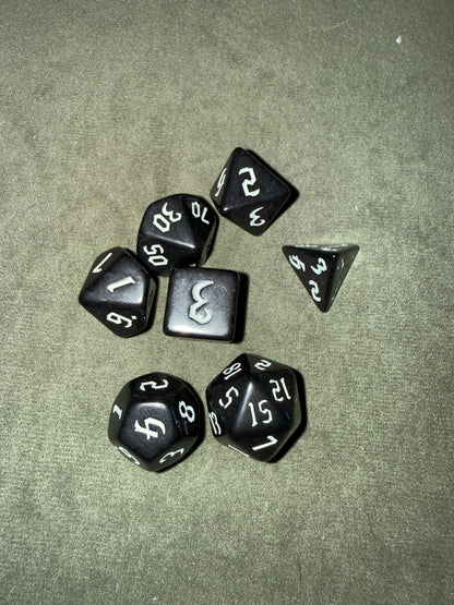 Set de dés de JDR - Noir/gris
