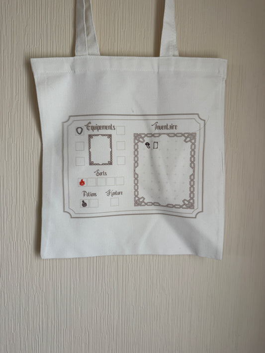 Totebag inventaire de jeu