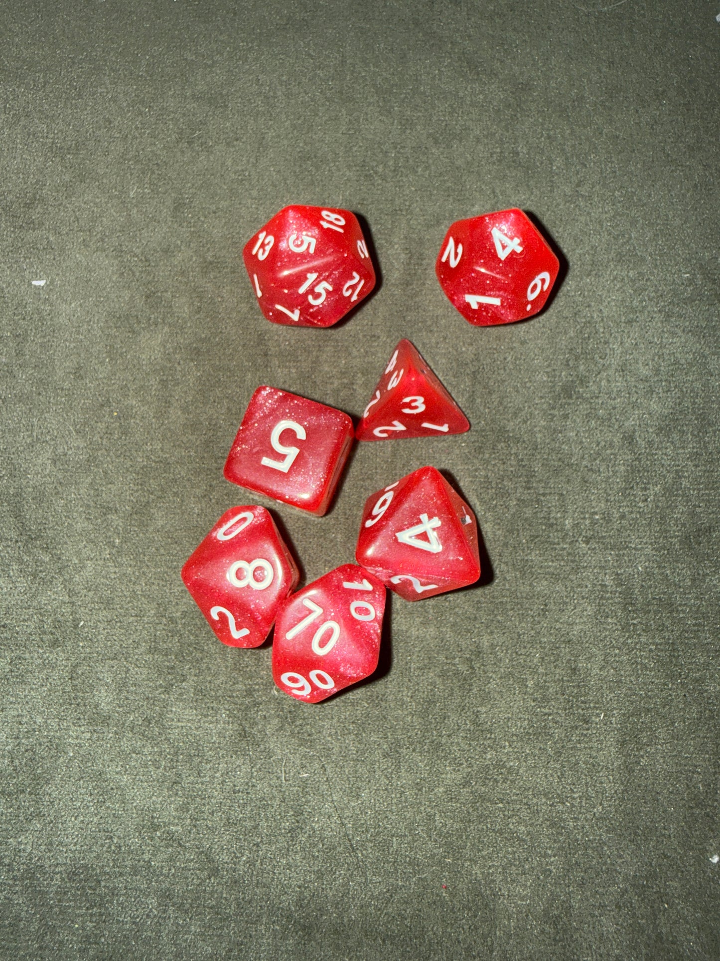 Set de dés de JDR - rose / rouge