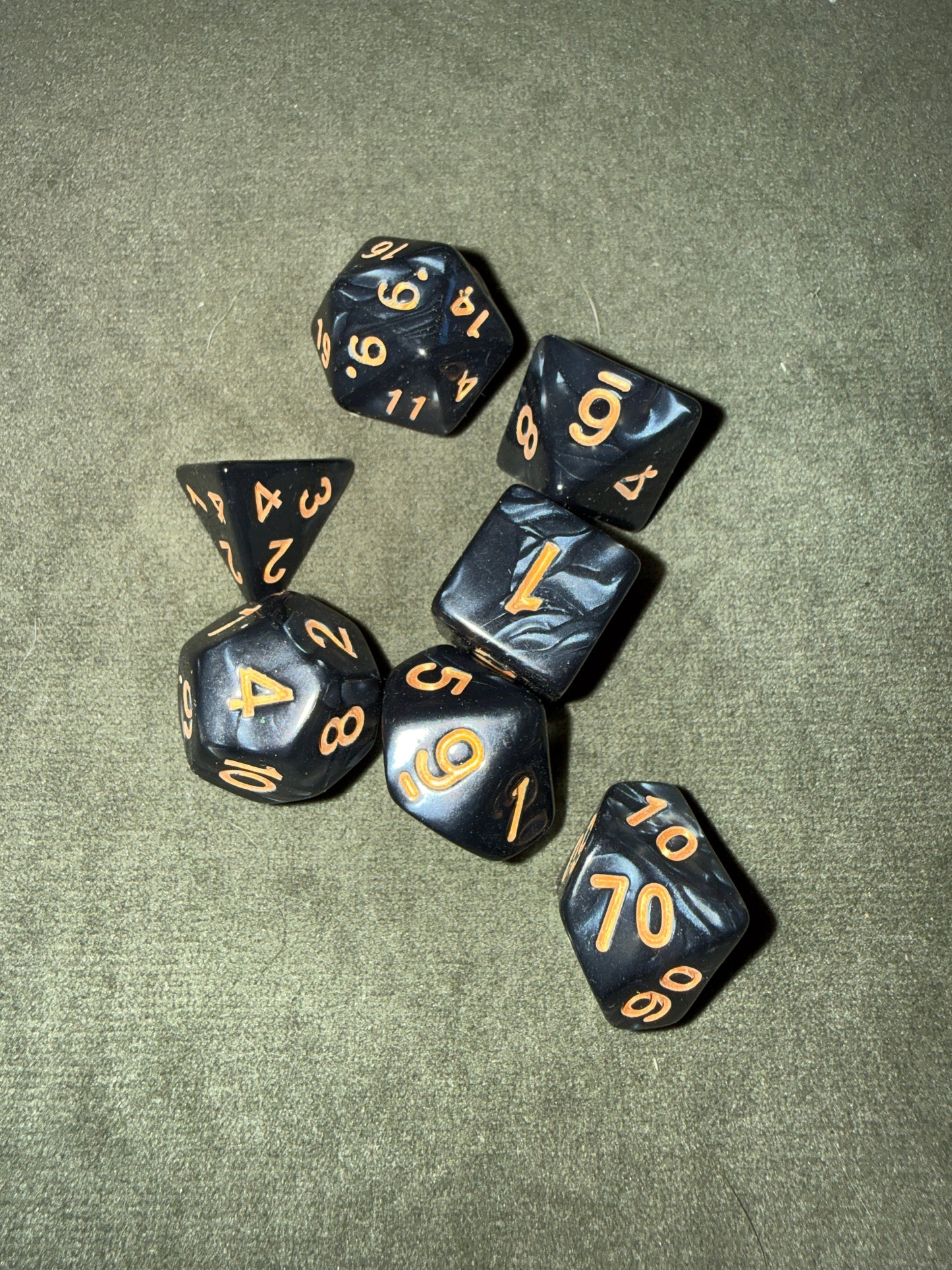 Set de dés de JDR - Noir/gris